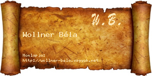 Wollner Béla névjegykártya